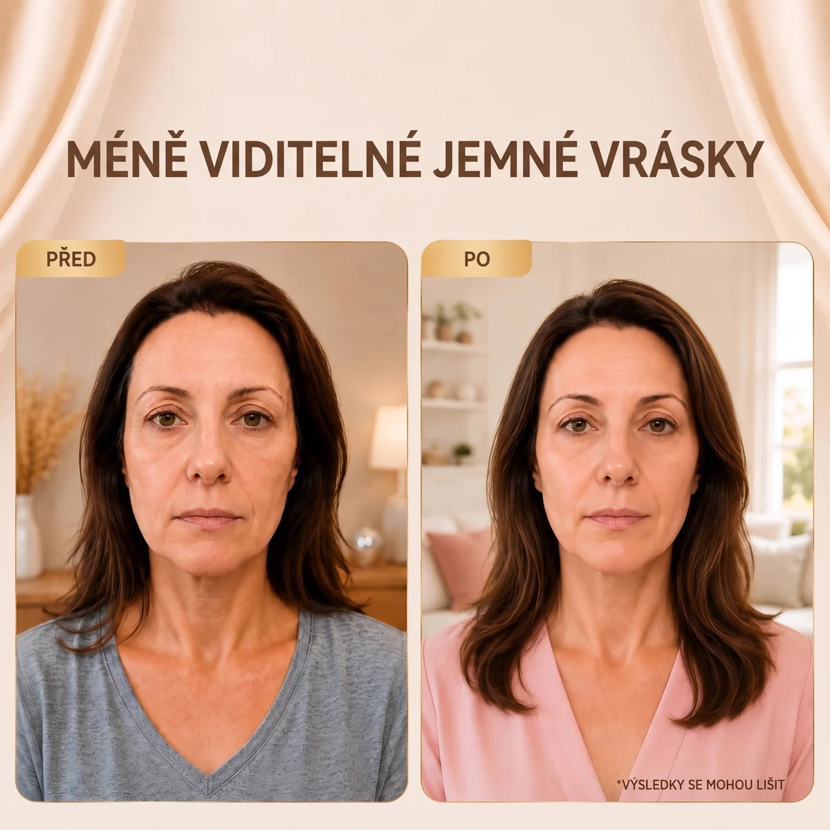 Méně viditelné jemné vrásky